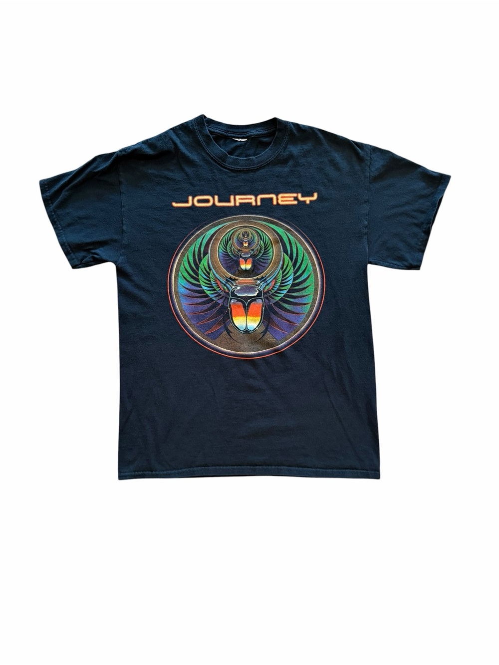 Early 2000s Black Graphic Journey Rock Concert T-shirt size L